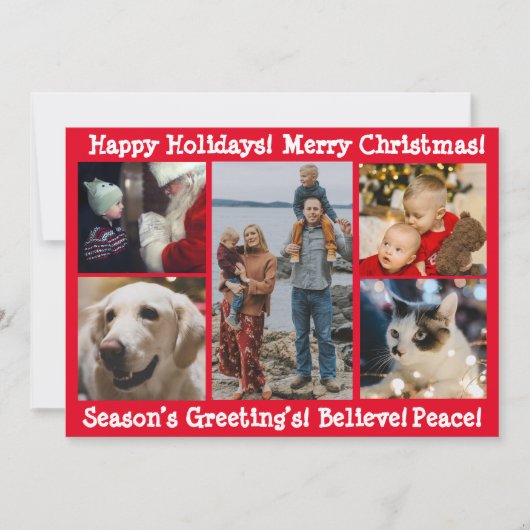 Personalisiertes Foto 5 Fünf frohe Weihnachten (Vorderseite)