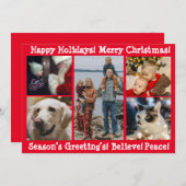 Personalisiertes Foto 5 Fünf frohe Weihnachten (Vorne/Hinten)