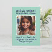 Personalisiertes Foto 5. Geburtstagsparty Einladung (Stehend Vorderseite)