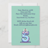 Personalisiertes Foto 5. Geburtstagsparty Einladung (Rückseite)