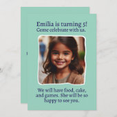 Personalisiertes Foto 5. Geburtstagsparty Einladung (Vorne/Hinten)