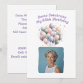 Personalisiertes Foto 65. Geburtstag Einladung (Vorne/Hinten)