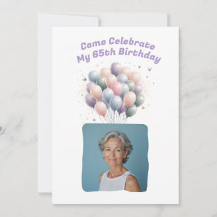 Personalisiertes Foto 65. Geburtstag Einladung