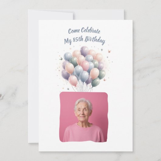 Personalisiertes Foto 85 Jahre im Zollbereich Einladung (Vorderseite)