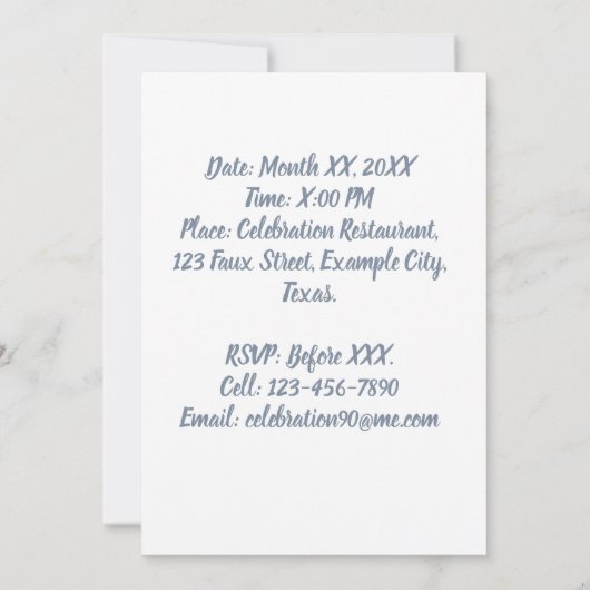 Personalisiertes Foto 85 Jahre im Zollbereich Einladung (Rückseite)