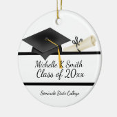 Personalisiertes Foto Abschluss Keramik Ornament (Links)