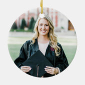 Personalisiertes Foto Abschluss Keramik Ornament (Hinten)