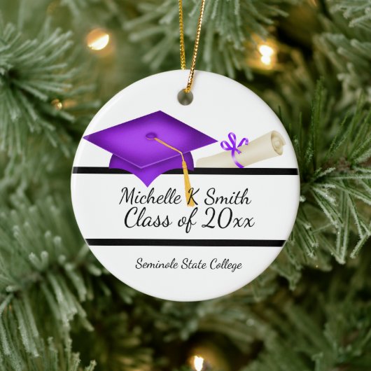 Personalisiertes Foto Abschluss Keramik Ornament (Baum)