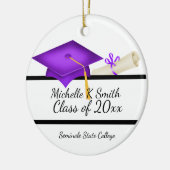 Personalisiertes Foto Abschluss Keramik Ornament (Links)