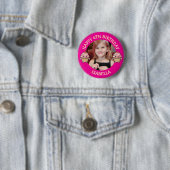 Personalisiertes Foto, Alter und Name Geburtstag  Button (Beispiel)