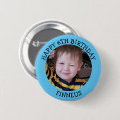 Personalisiertes Foto, Alter und Name Geburtstag Button (Vorne & Hinten)