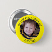 Personalisiertes Foto, Alter und Name Geburtstag Button (Vorne & Hinten)