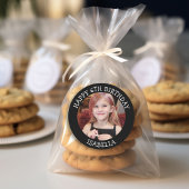 Personalisiertes Foto, Alter und Name Geburtstag Runder Aufkleber