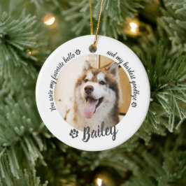 Personalisiertes Foto-Andenken für Haustiere Hund  Keramik Ornament