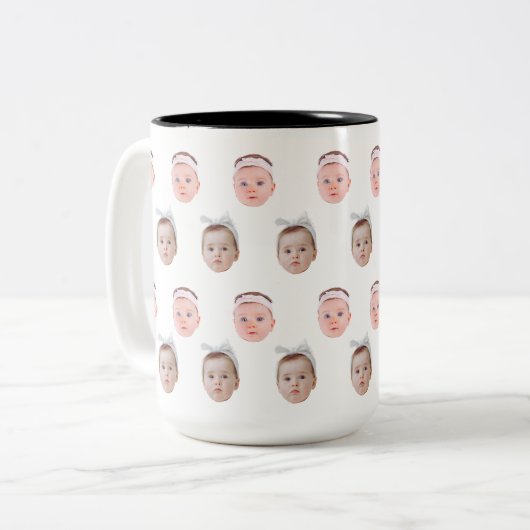 Personalisiertes Foto, Angepasste Tasse, Mama Vate Zweifarbige Tasse (Vorderseite Links)
