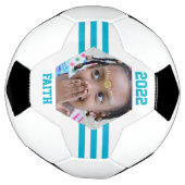 Personalisiertes Foto Aquamarine Streifen Fußball (Gedreht)