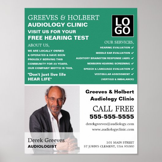 Personalisiertes Foto, Audiologe, Audiologie Poster (Vorne)