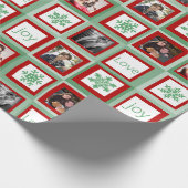 Personalisiertes Foto auf den roten und grünen Plä Geschenkpapier (Ecke)