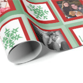 Personalisiertes Foto auf den roten und grünen Plä Geschenkpapier (Rolleneckpunkt)