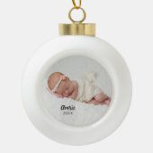 Personalisiertes Foto Baby 1. Weihnachten Keramik Kugel-Ornament (Vorderseite)