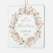 Personalisiertes Foto Baby 1. Weihnachtsanfang Wil Keramikornament (Links)