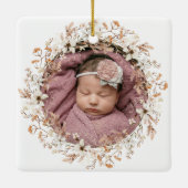 Personalisiertes Foto Baby 1. Weihnachtsanfang Wil Keramikornament (Rückseite)