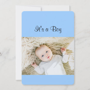 Personalisiertes Foto Baby Boy Geburtsankündigung Ankündigung