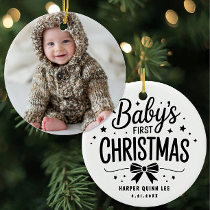 Personalisiertes Foto Baby erstes Weihnachten Keramik Ornament