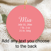 Personalisiertes Foto Baby Geburtsdatum Keramik Ornament