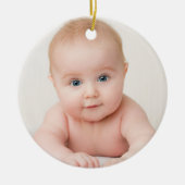 Personalisiertes Foto Baby Geburtsdatum Keramik Ornament (Vorne)
