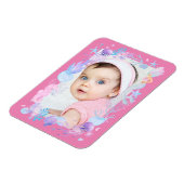 Personalisiertes Foto Baby Girl Under Sea Pink Magnet (Linke Seite)