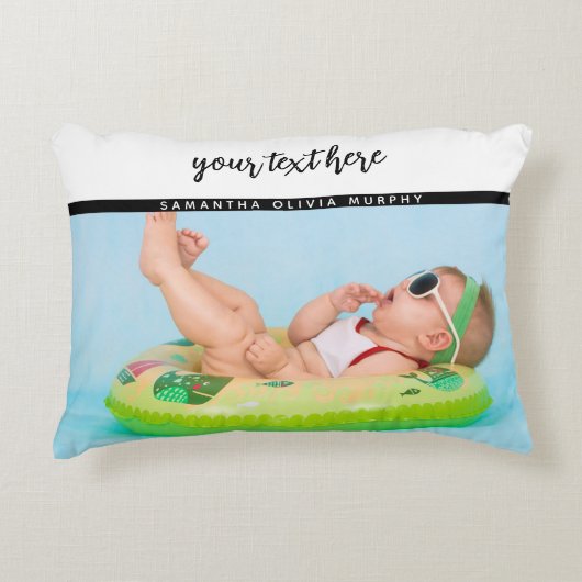 Personalisiertes Foto Baby Liebe & Name Erinnerung Dekokissen (Vorderseite)