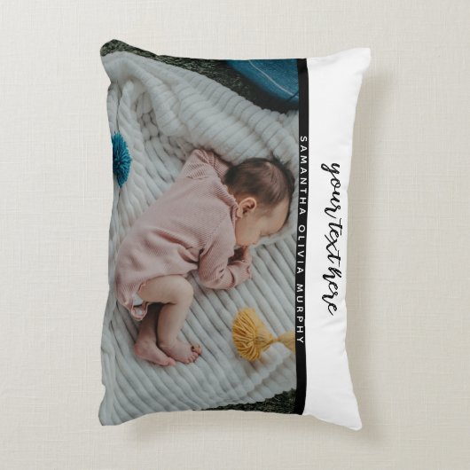 Personalisiertes Foto Baby Liebe & Name Erinnerung Dekokissen (Rückseite(Vertikal))