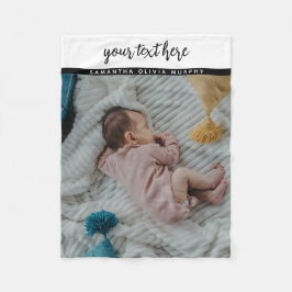 Personalisiertes Foto Baby Liebe & Name Erinnerung Fleecedecke