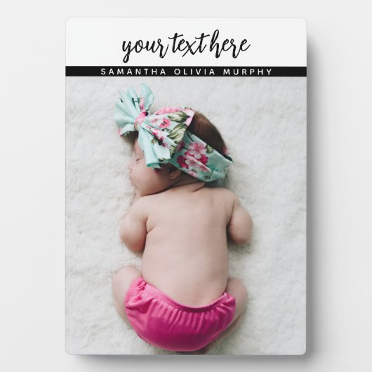 Personalisiertes Foto Baby Liebe & Name Erinnerung Fotoplatte (Vorderseite)