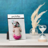 Personalisiertes Foto Baby Liebe & Name Erinnerung Fotoplatte (Seite)
