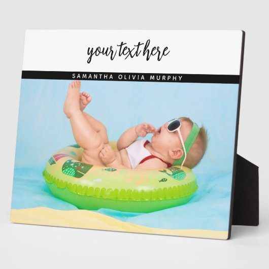 Personalisiertes Foto Baby Liebe & Name Erinnerung Fotoplatte (Seite)