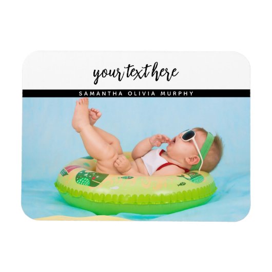 Personalisiertes Foto Baby Liebe & Name Erinnerung Magnet (Horizontal)