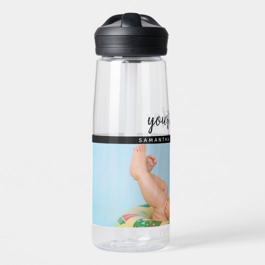 Personalisiertes Foto Baby Liebe & Name Erinnerung Trinkflasche (Vorne)