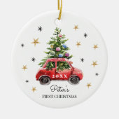 Personalisiertes Foto Baby's erstes Weihnachten Keramik Ornament (Vorne)