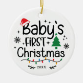Personalisiertes Foto Baby's First Christmas Keramik Ornament (Vorne)