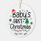 Personalisiertes Foto Baby's First Christmas Keramik Ornament (Links)