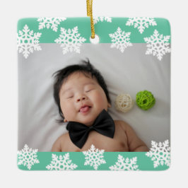 Personalisiertes Foto Baby's First Christmas  Keramikornament