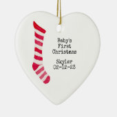 Personalisiertes Foto Baby's First Christmas Ornam Keramik Ornament (Rechts)