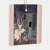 Personalisiertes Foto Ballerina, Schmetterling Wei Keramikornament (Rechts)