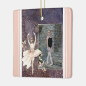 Personalisiertes Foto Ballerina, Schmetterling Wei Keramikornament (Links)