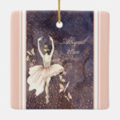 Personalisiertes Foto Ballerina, Schmetterling Wei Keramikornament (Rückseite)
