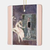 Personalisiertes Foto Ballerina, Schmetterling Wei Keramikornament (Links)
