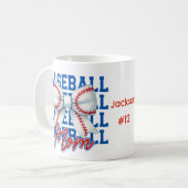 Personalisiertes Foto Baseball Mama Tasse (Vorderseite Links)