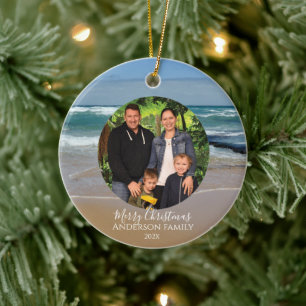 Personalisiertes Foto Beach Weihnachtsdekoration Keramik Ornament